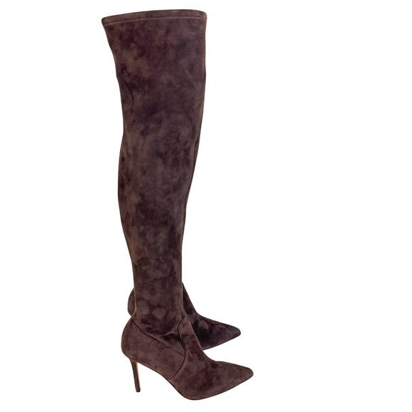 VERONICA BEARD SUEDE OVER THE KNEE HEELED BOOTS IN BROWN NWOB WOMEN'S SIZE 6.5M - Picture 1 of 13
